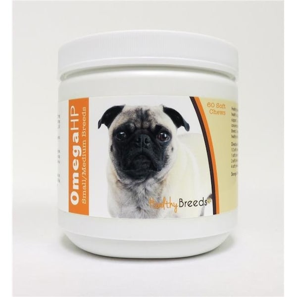 Healthy Breeds 840235113034 Pug Omega HP Fatty Acid Skin & Coat Support Soft Chews; 60 Count 840235113034 - main